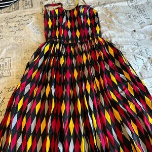 Pinup Couture Black, Red and Yellow Harlequin Jenny dress, Size - S